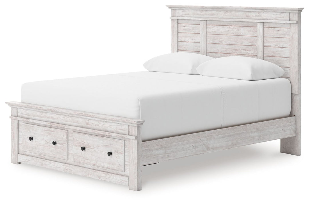 Makidern - Panel Storage Bed With Storage Footboard