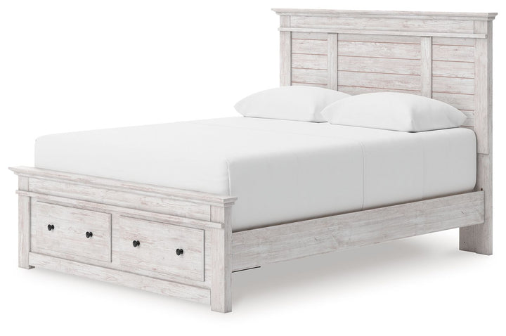 Makidern - Panel Storage Bed With Storage Footboard