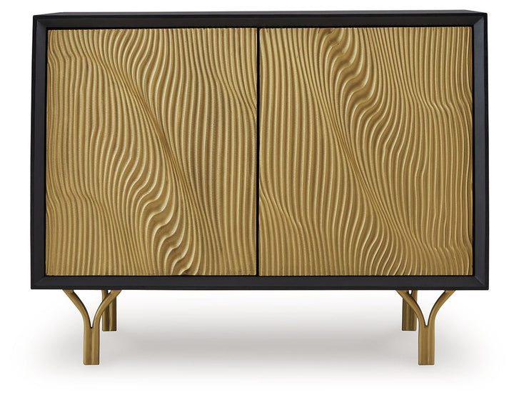 Tayner - Accent Cabinet - Black / Gold Finish