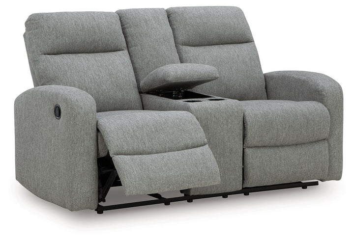Gauntlet - Double Recline Loveseat With Console - Sterling