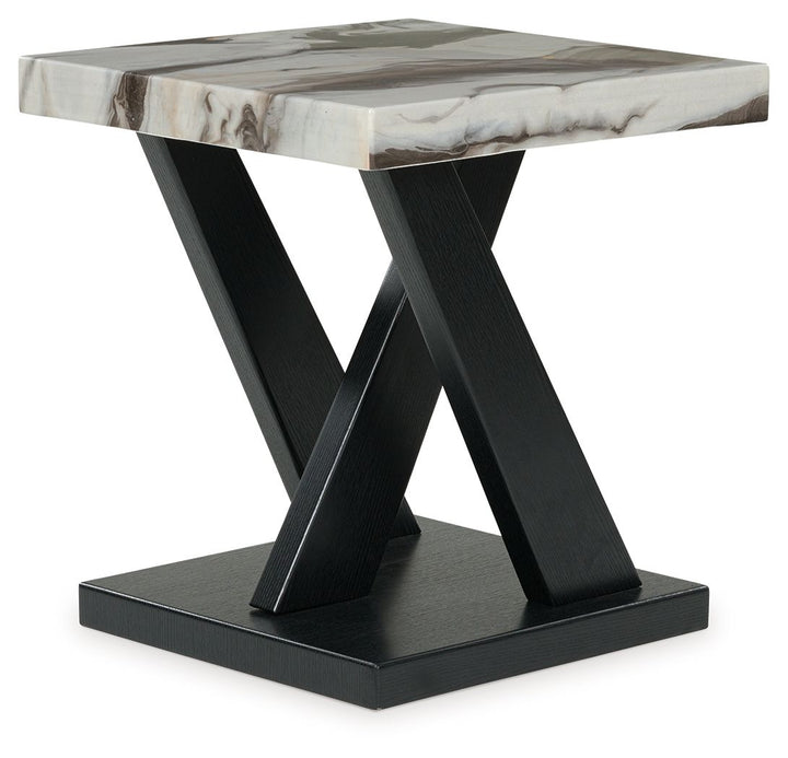 Cendill - Occasional Table Set (Set of 3) - Dark Brown / White / Black