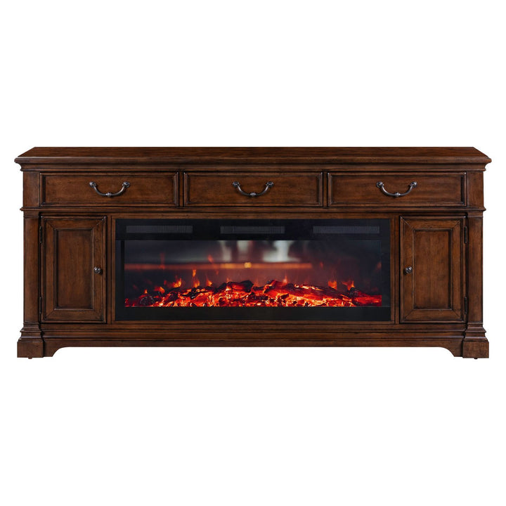 Fireplace TV Consoles - 512 84" Console With Fire FTS - Brown
