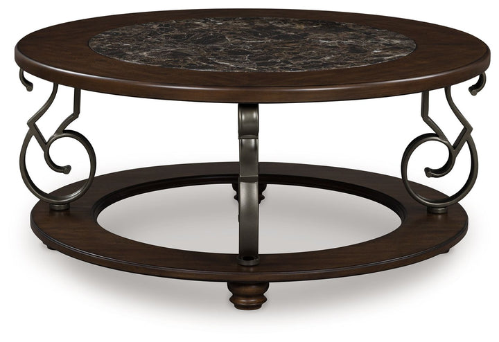 Frallyn - Round Cocktail Table - Dark Brown