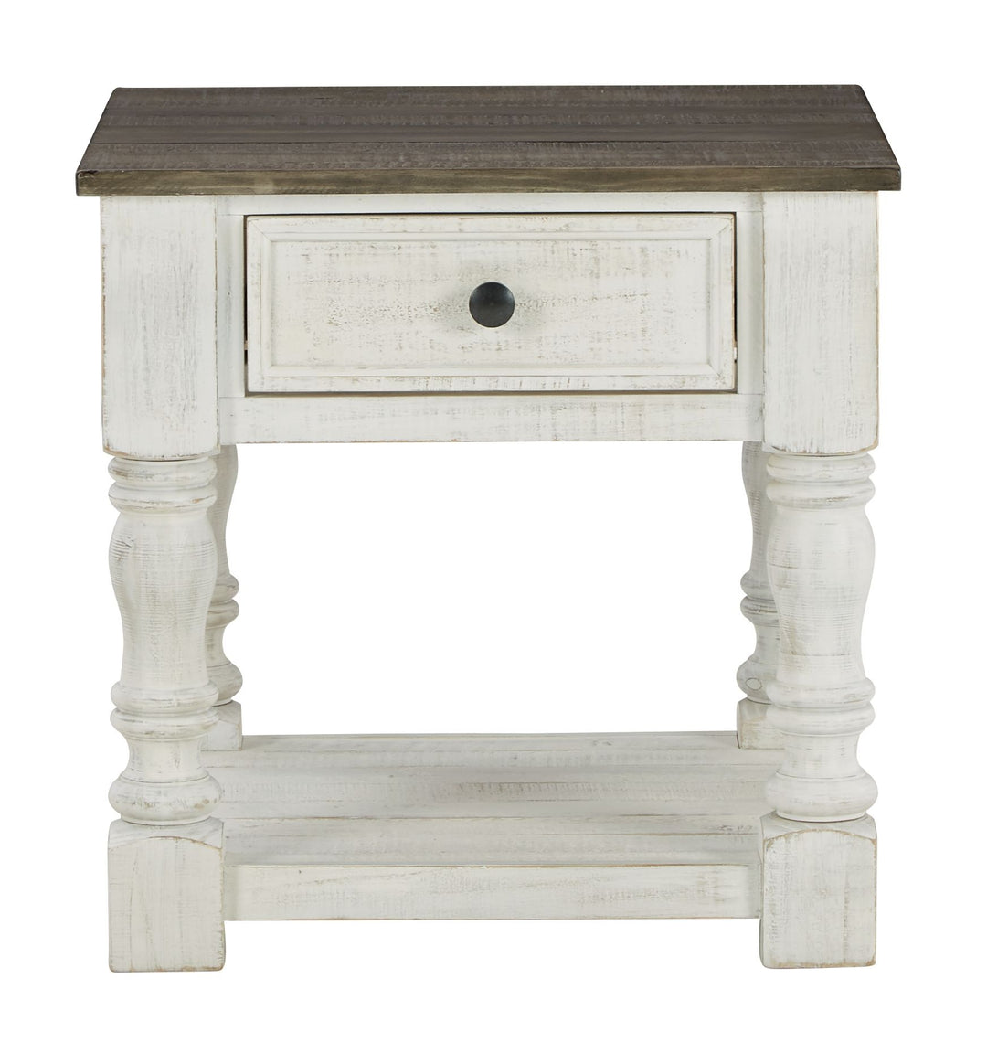 Havalance - Square End Table - White / Gray