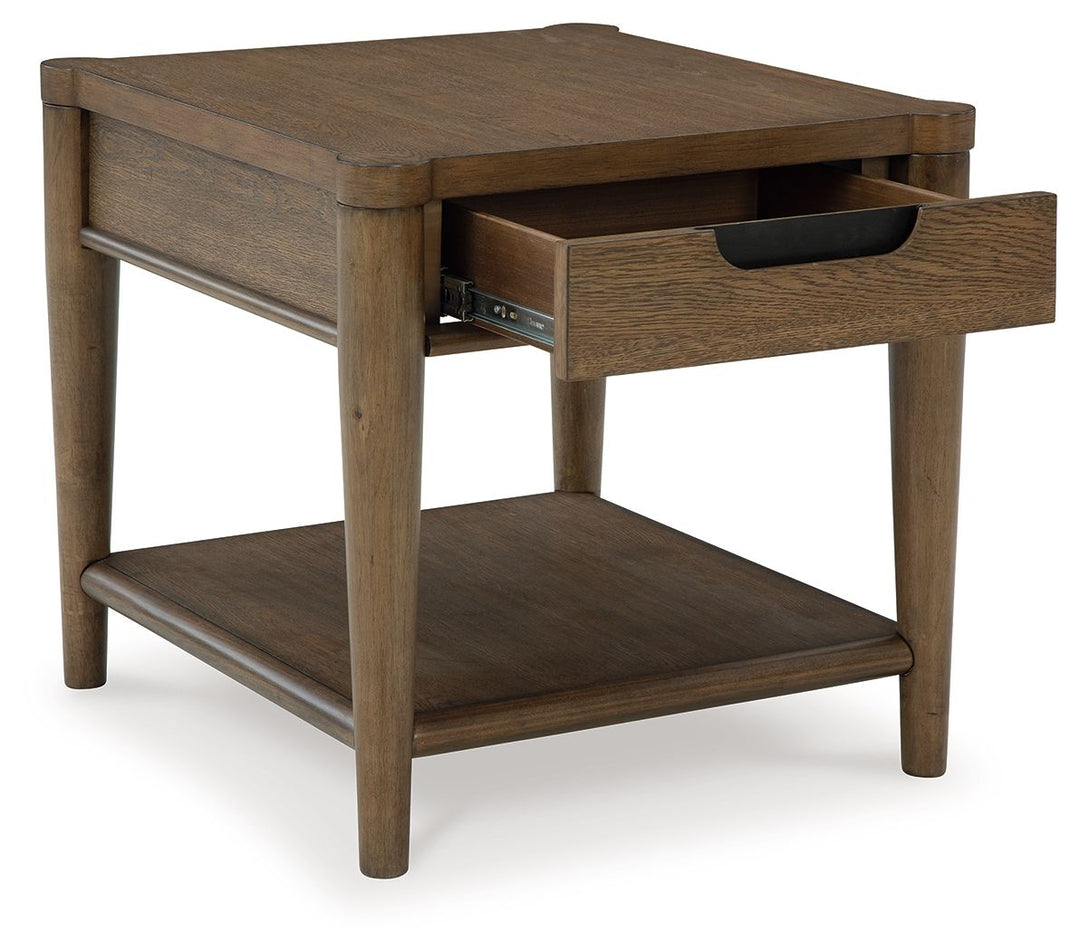 Roanhowe - Rectangular End Table - Brown