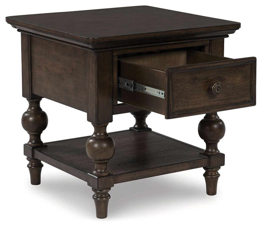 Veramond - Square End Table - Dark Brown