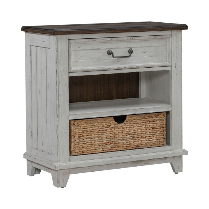 River Place - Bedside Chest With Charging Station - White