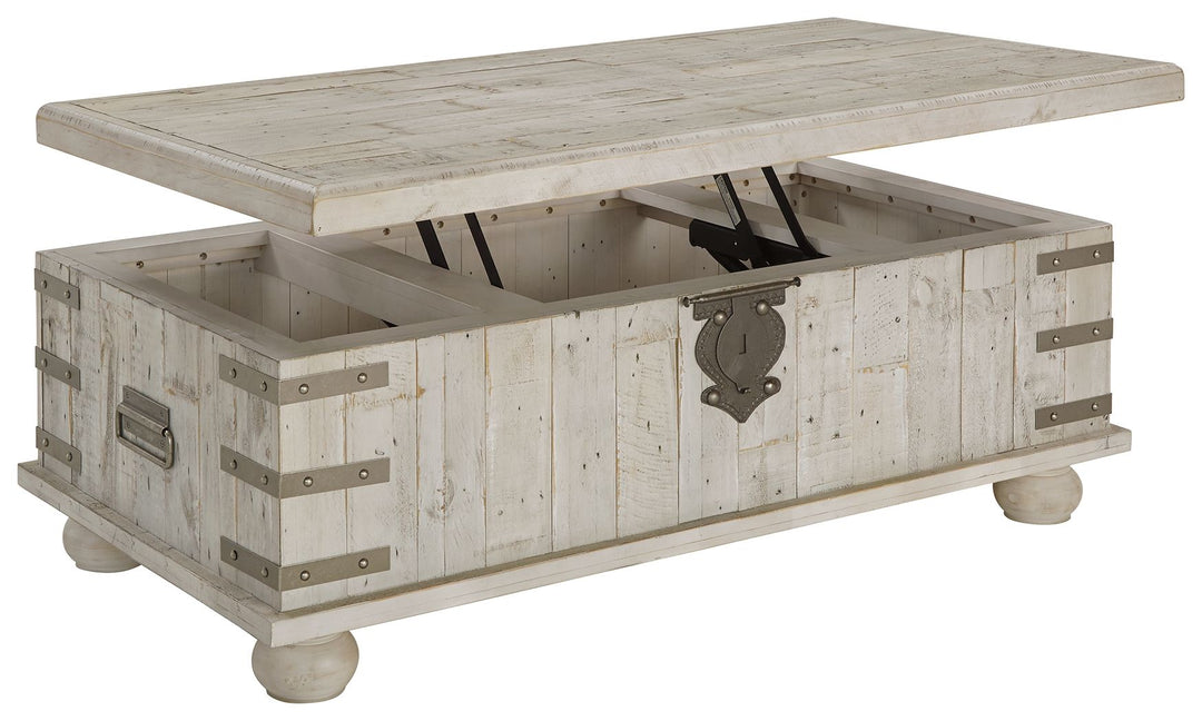 Carynhurst - Lift Top Cocktail Table - White Wash Gray