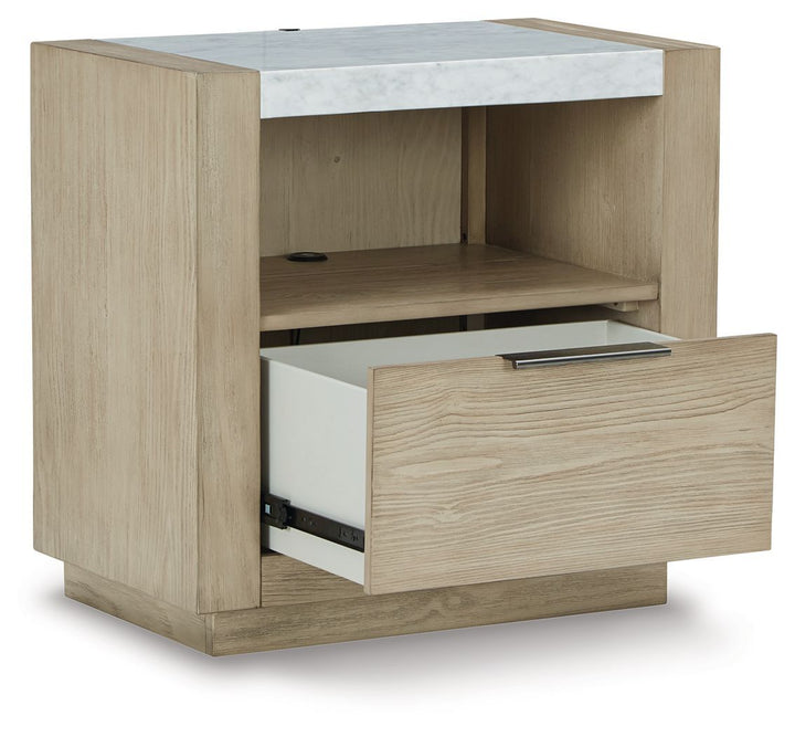 Hennington - One Drawer Night Stand - Bisque