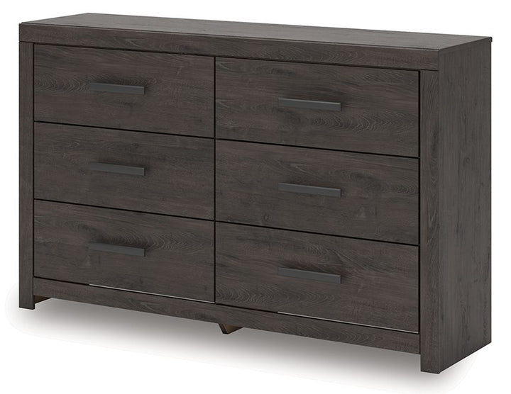 Prendonea - Six Drawer Dresser - Charcoal