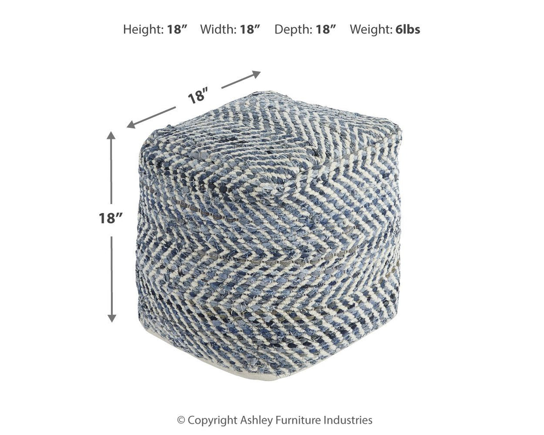 Chevron - Pouf - Blue