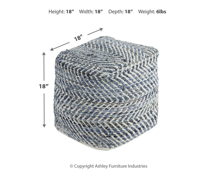 Chevron - Pouf - Blue