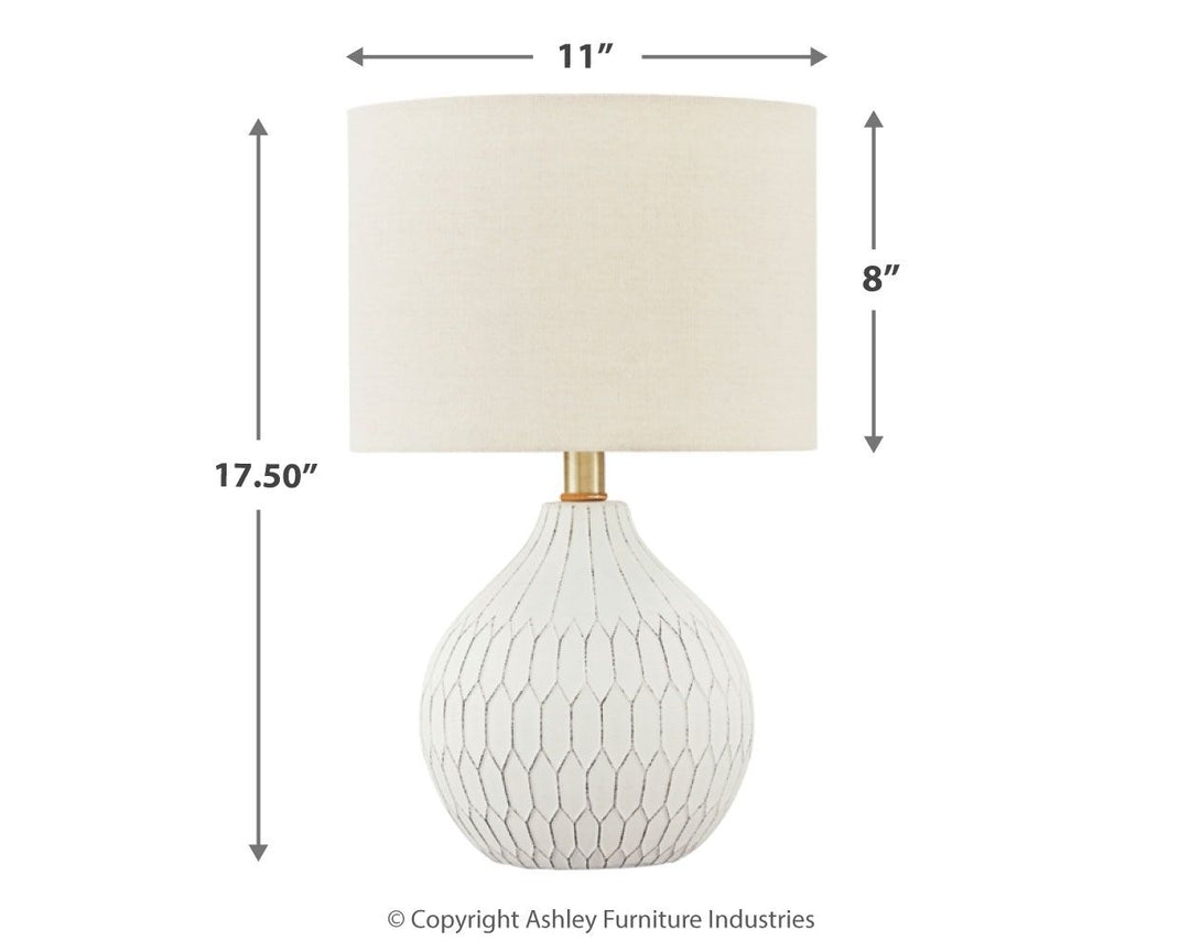 Wardmont - Ceramic Table Lamp  - White