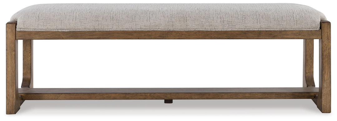 Cabalynn - Large Uph Dining Room Bench - Oatmeal / Light Brown