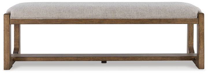 Cabalynn - Large Uph Dining Room Bench - Oatmeal / Light Brown