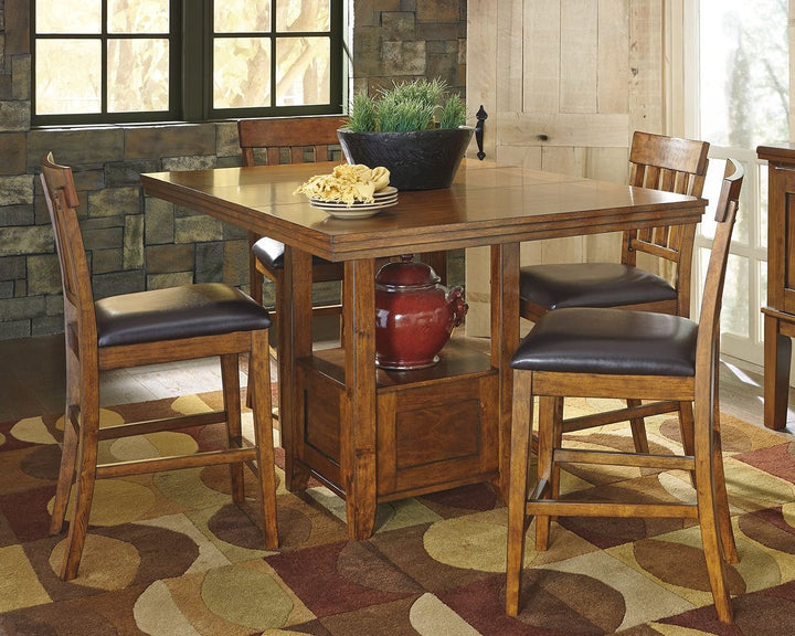 Ralene - Rectangular Dining Room Counter Extension Table - Medium Brown