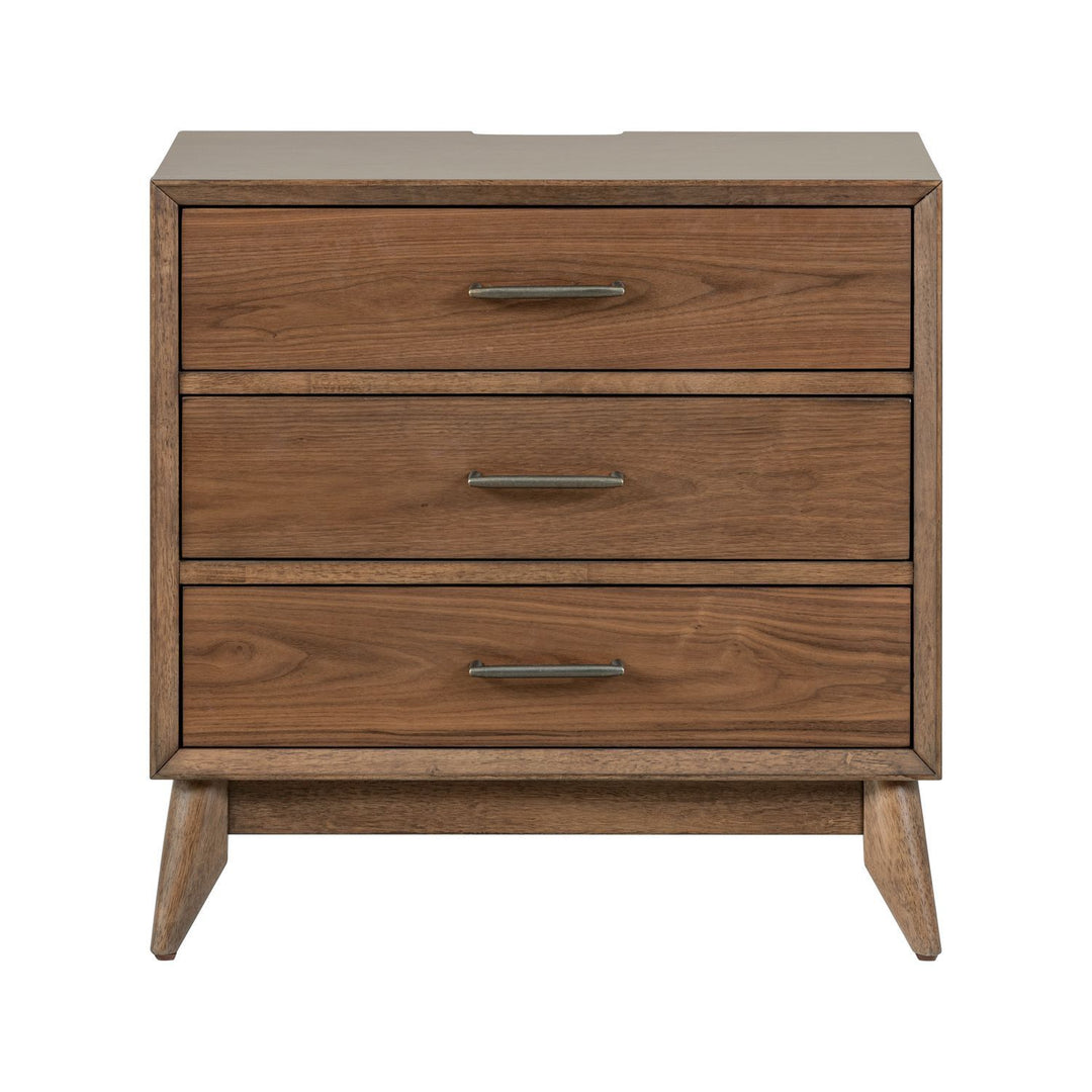 Century Modern - Nightstand With Charging Station - Light Brown