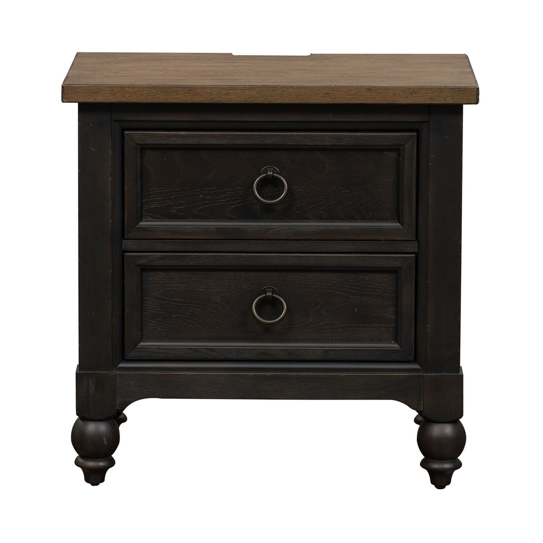 Americana Farmhouse - 2 Drawer Night Stand With Charging Station