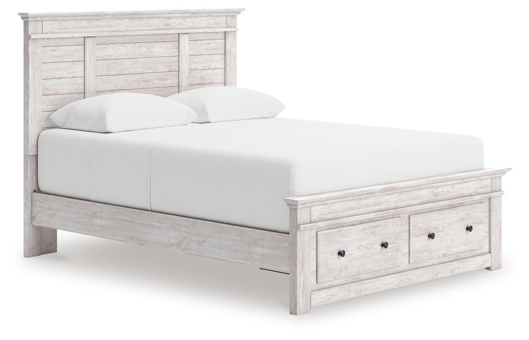 Makidern - Panel Storage Bed With Storage Footboard