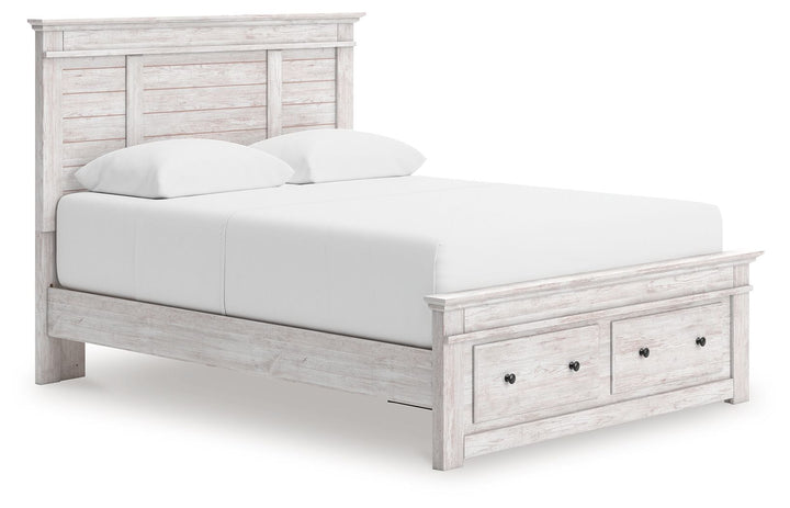 Makidern - Panel Storage Bed With Storage Footboard