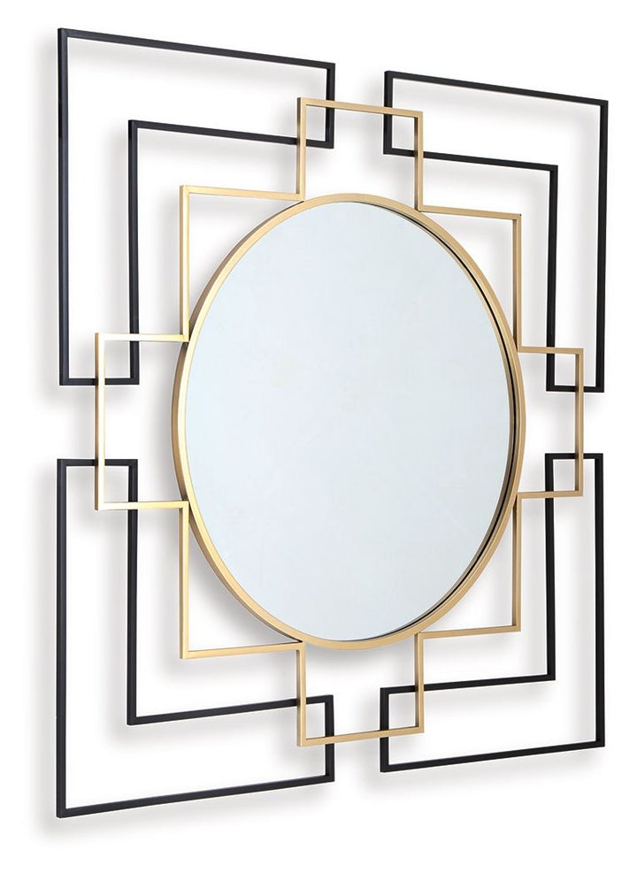 Oceanal - Accent Mirror - Black / Gold Finish
