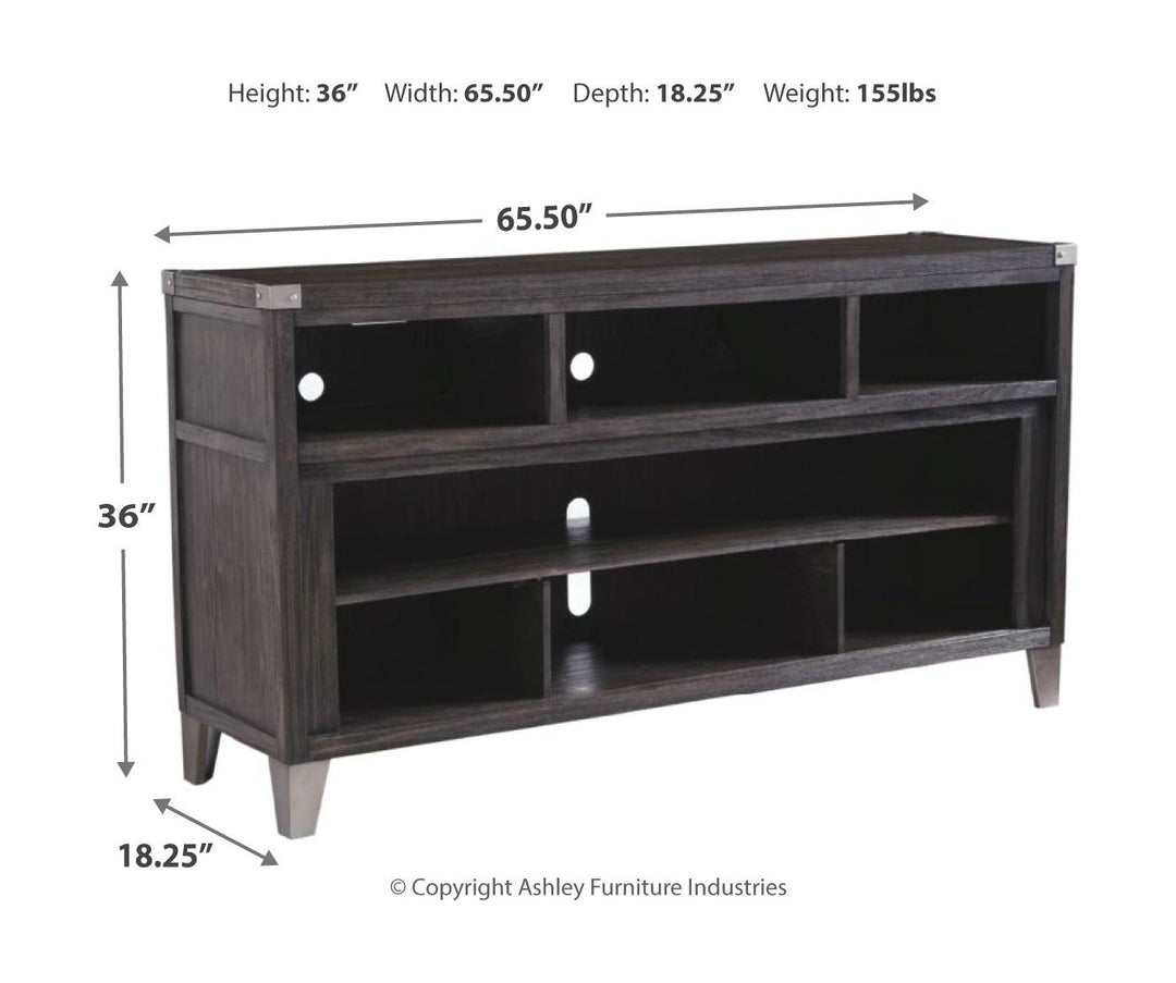 Todoe - 2 Pc. - 65" TV Stand with Wide Fireplace Insert - Gray
