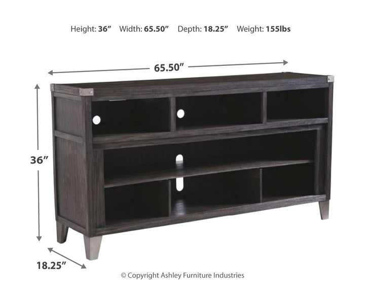 Todoe - 2 Pc. - 65" TV Stand with Wide Fireplace Insert - Gray