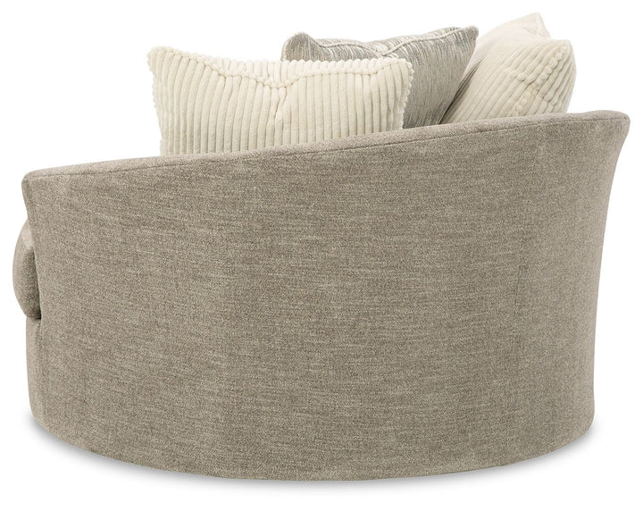 Creswell - Oversized Swivel Accent Chair - Stone