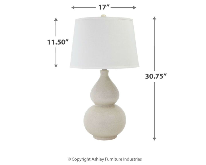 Saffi - Ceramic Table Lamp  - Cream