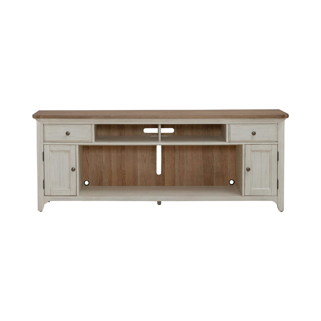 Fireplace TV Consoles - 79" Fireplace TV Console - Medium Brown