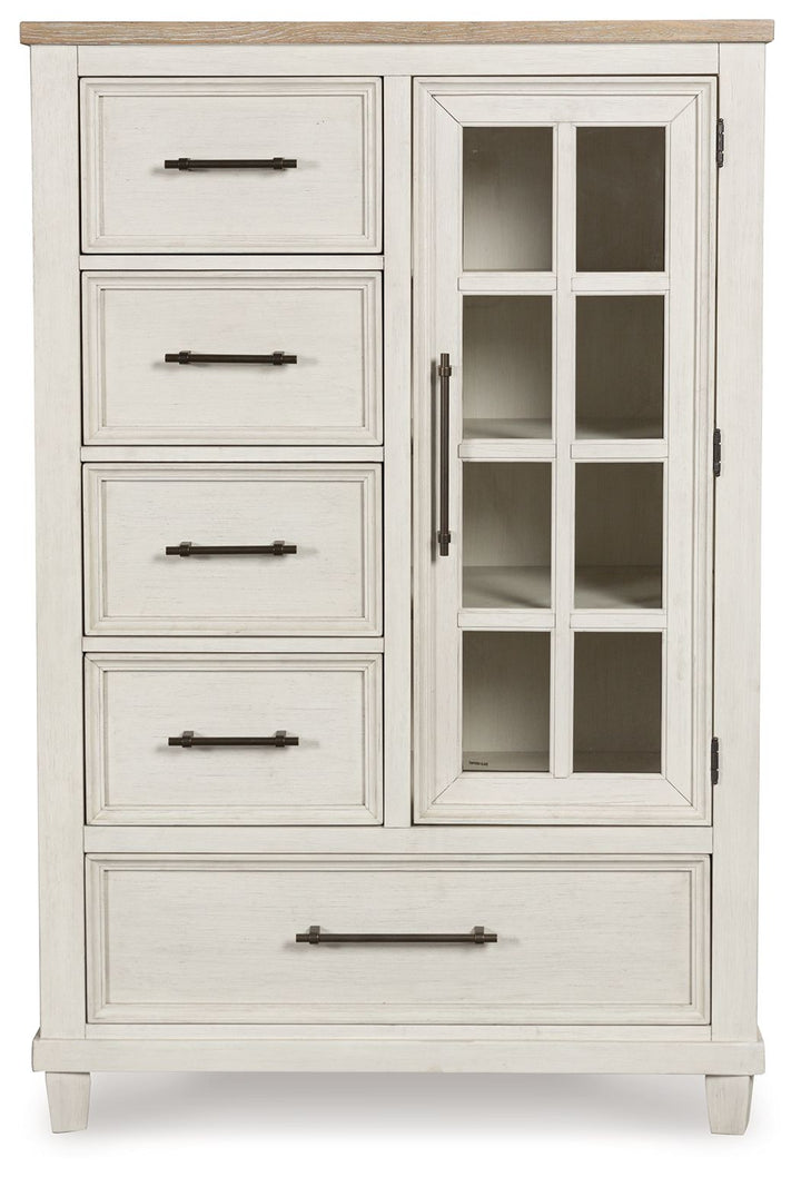 Shaybrock - Door Chest - Antique White / Brown