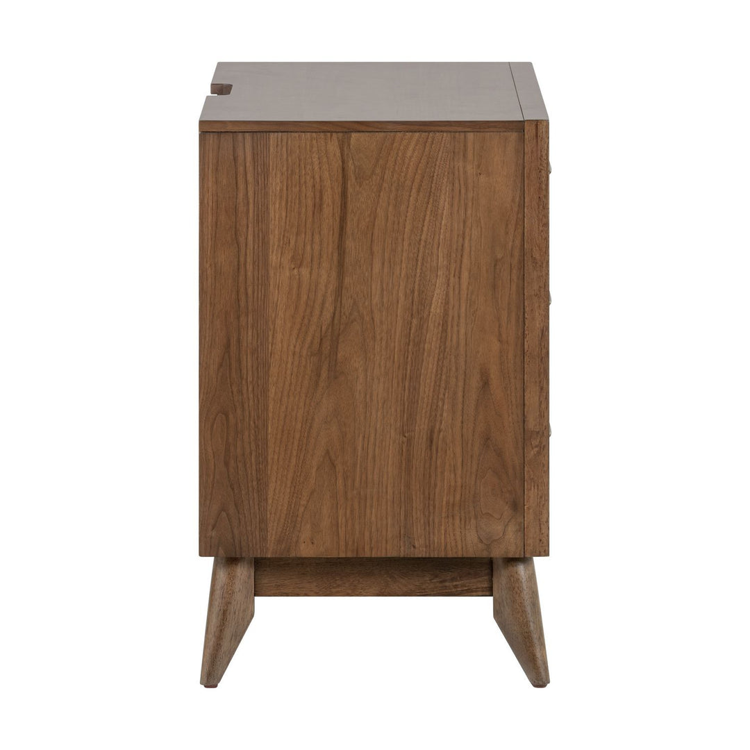 Century Modern - Nightstand With Charging Station - Light Brown