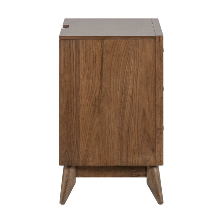 Century Modern - Nightstand With Charging Station - Light Brown