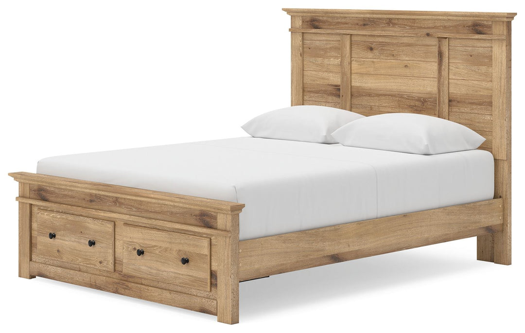 Makidern - Panel Storage Bed With Storage Footboard