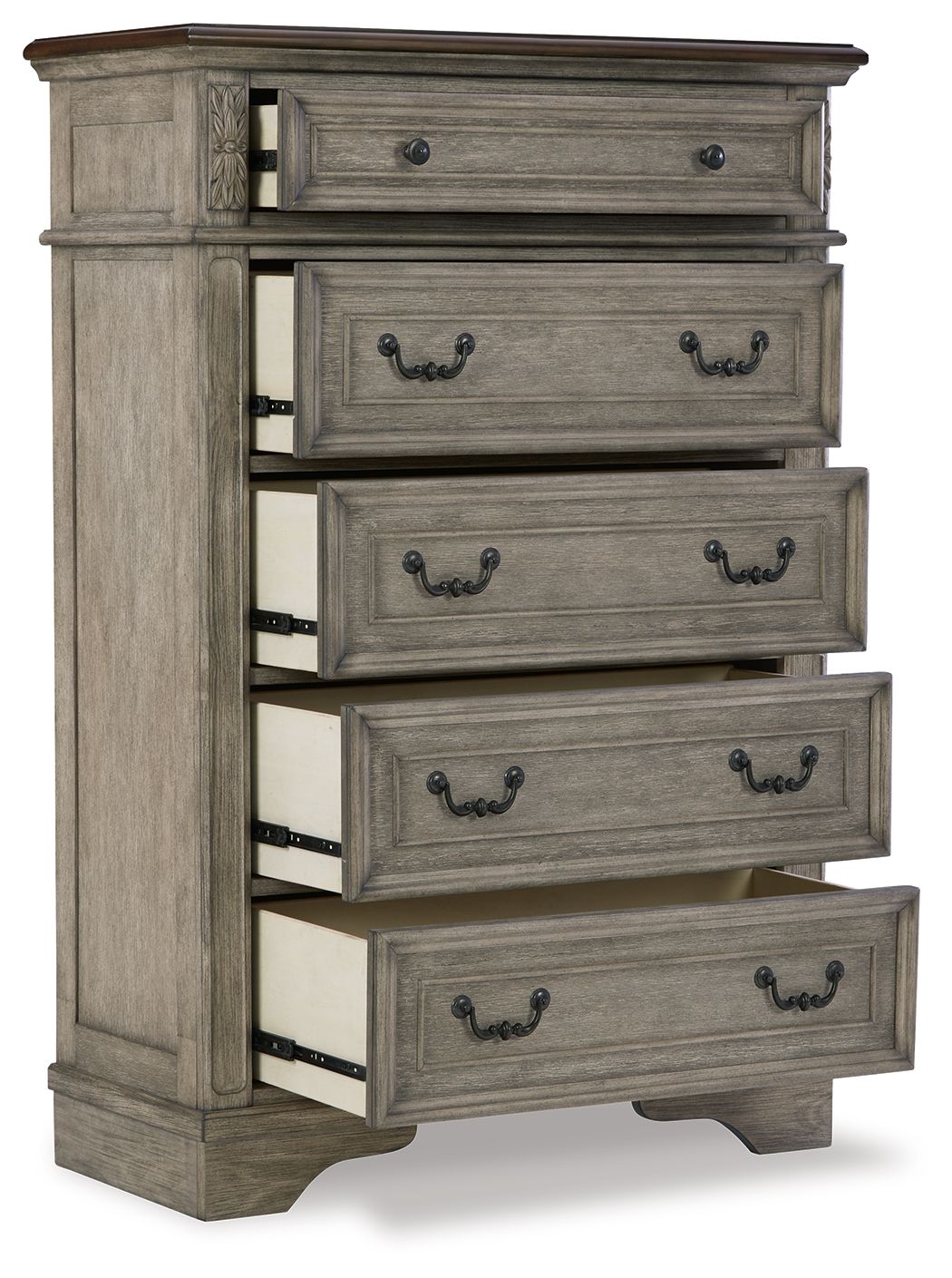Lodenbay - Five Drawer Chest - Antique Gray