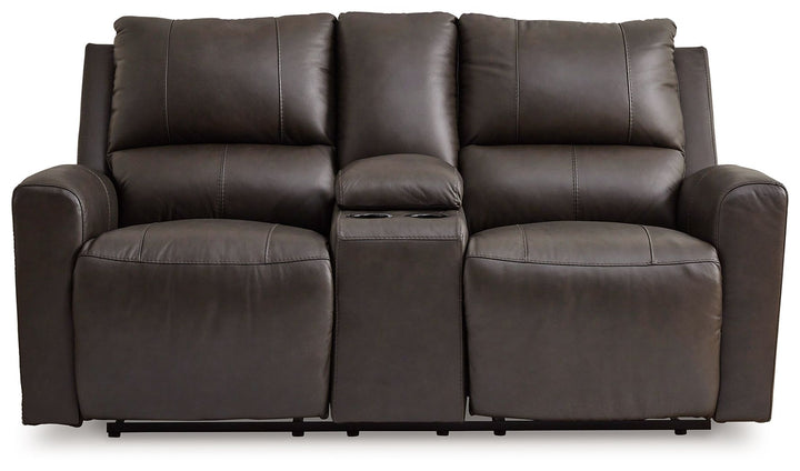 Boxmere - Dbl Power Reclining Loveseat with Console - Storm