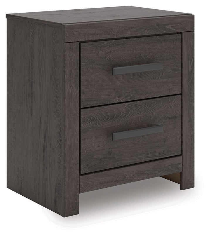 Prendonea - Two Drawer Night Stand - Charcoal
