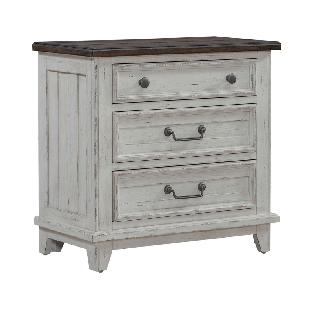 River Place - 3 Drawer Nightstand With Charging Station - White