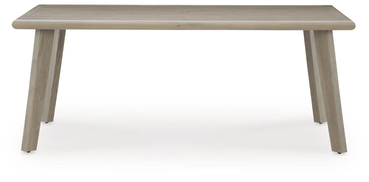 Cliff Trails - Rectangle Dining Table With Umbrella Option - Beige