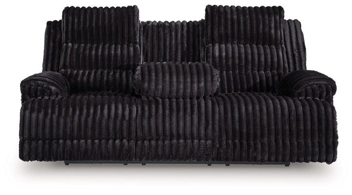 Rhine Falls - Reclining Power Sofa With Drop Down Table - Onyx