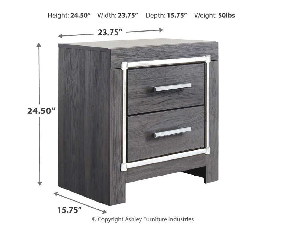 Lodanna - Two Drawer Night Stand - Gray