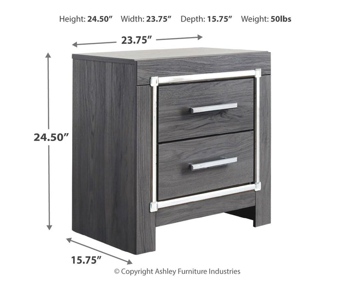 Lodanna - Two Drawer Night Stand - Gray