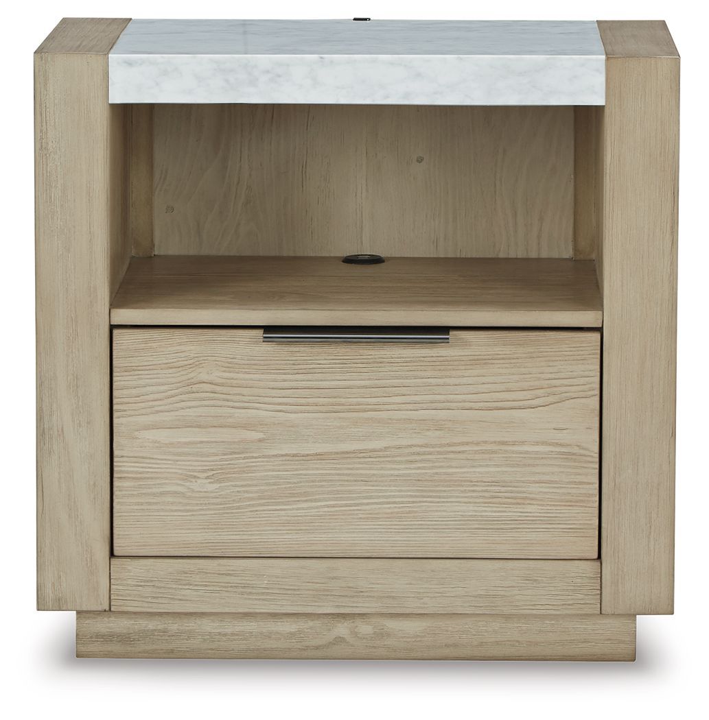 Hennington - One Drawer Night Stand - Bisque
