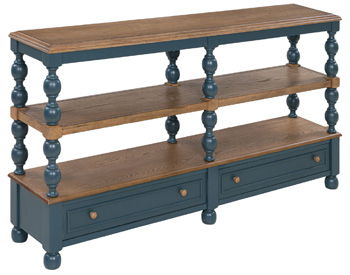 Finnworth - Console Sofa Table - Blue / Brown