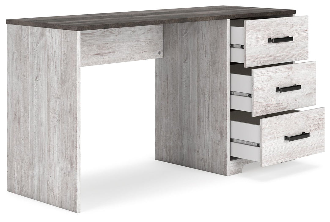 Shawburn - Home Office Desk - White / Dark Charcoal Gray