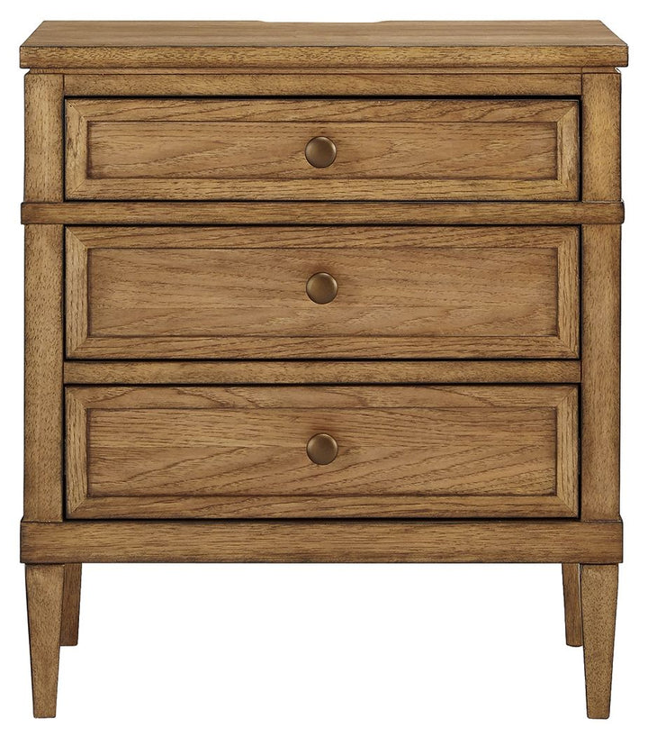 Sharlance - Three Drawer Night Stand - Brown