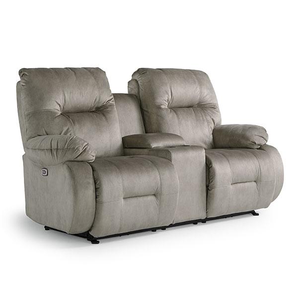 BRINLEY COLLECTION LEATHER POWER RECLINING CONVERSATION SOFA- U700CP4