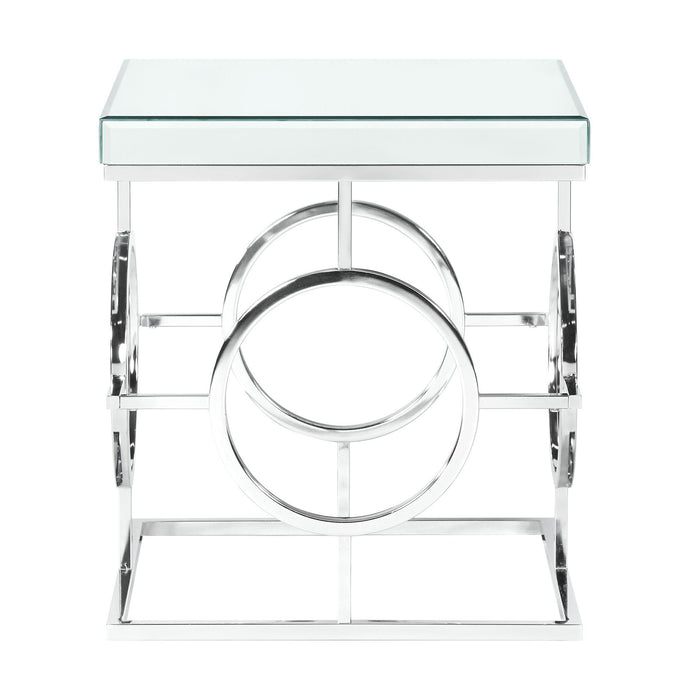 Pearl Square Mirrored End Table