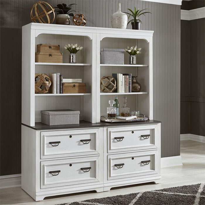 Liberty Allyson Park Bunching Lateral File Hutch in Wirebrushed White