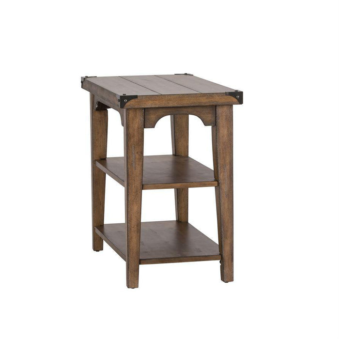 Liberty Aspen Skies Chair Side Table in Weathered Brown